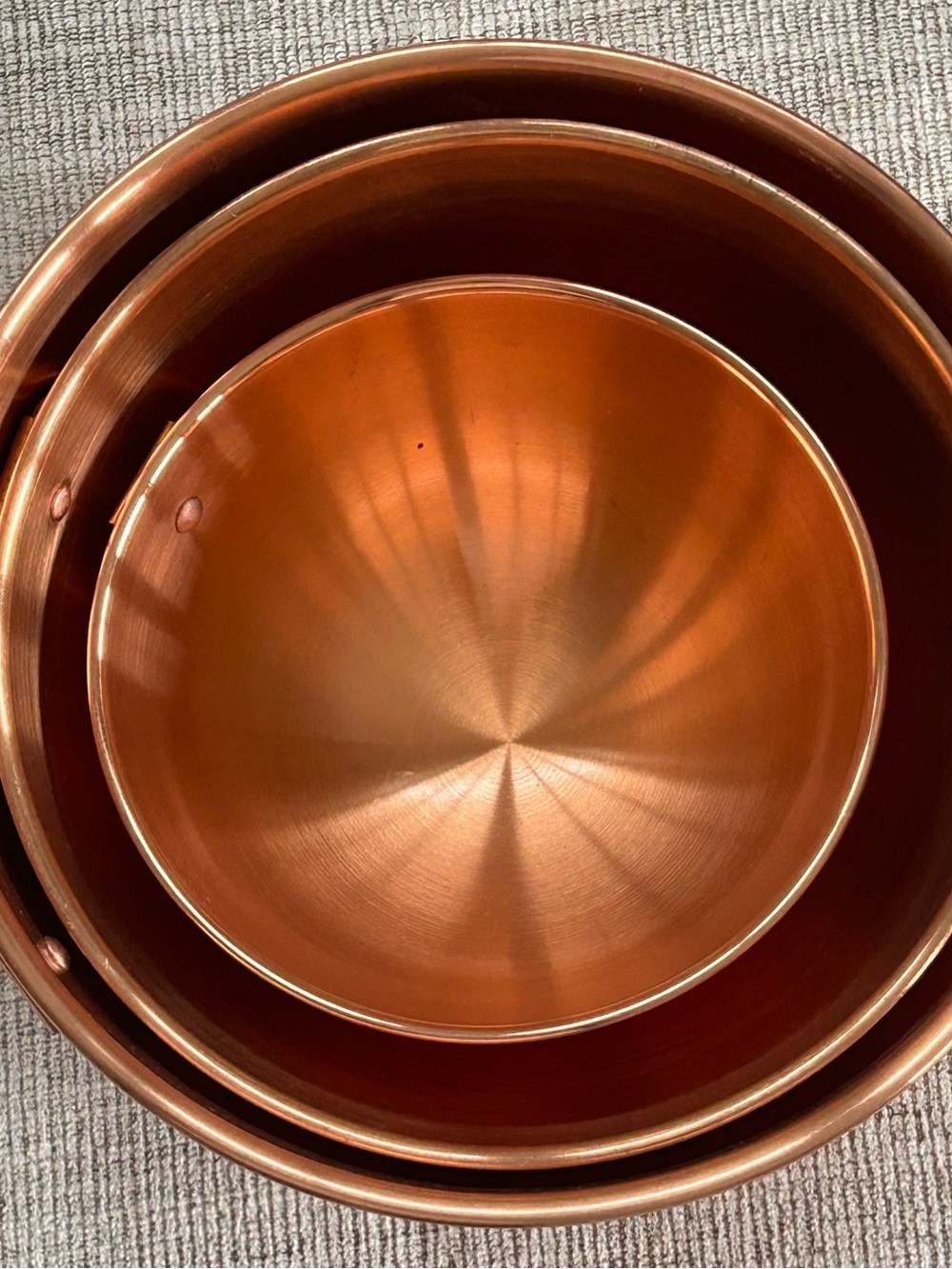 Old Dutch International Copper-Nesting Mixing Bowls - Set of 3